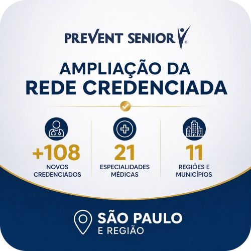 Rede Credenciada Prevent Senior SP – 108 novos credenciados Ampliação da Rede Credenciada Prevent Senior SP com 108 novos credenciados